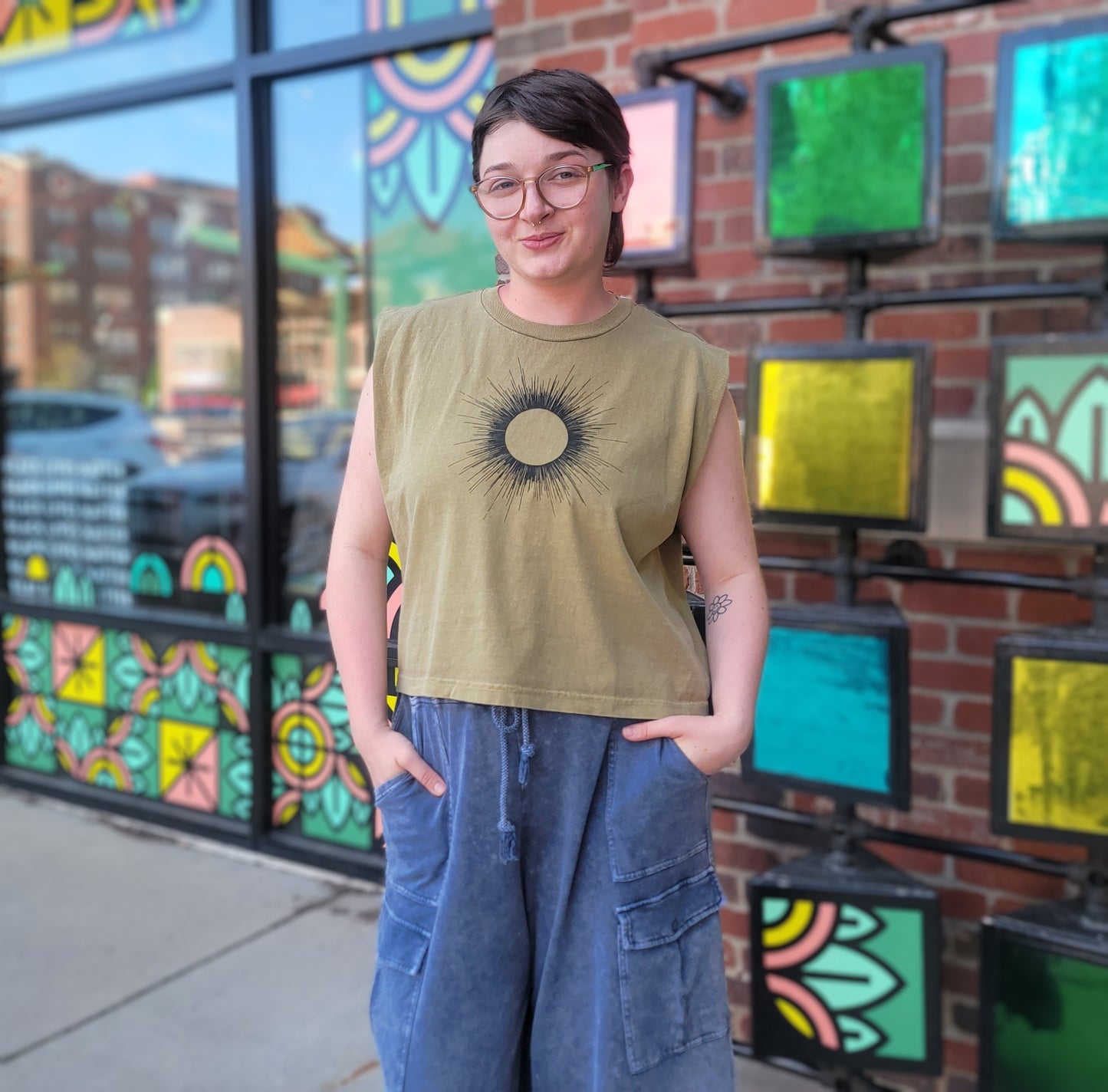 Off Green Eclipse Heavyweight Muscle Tee