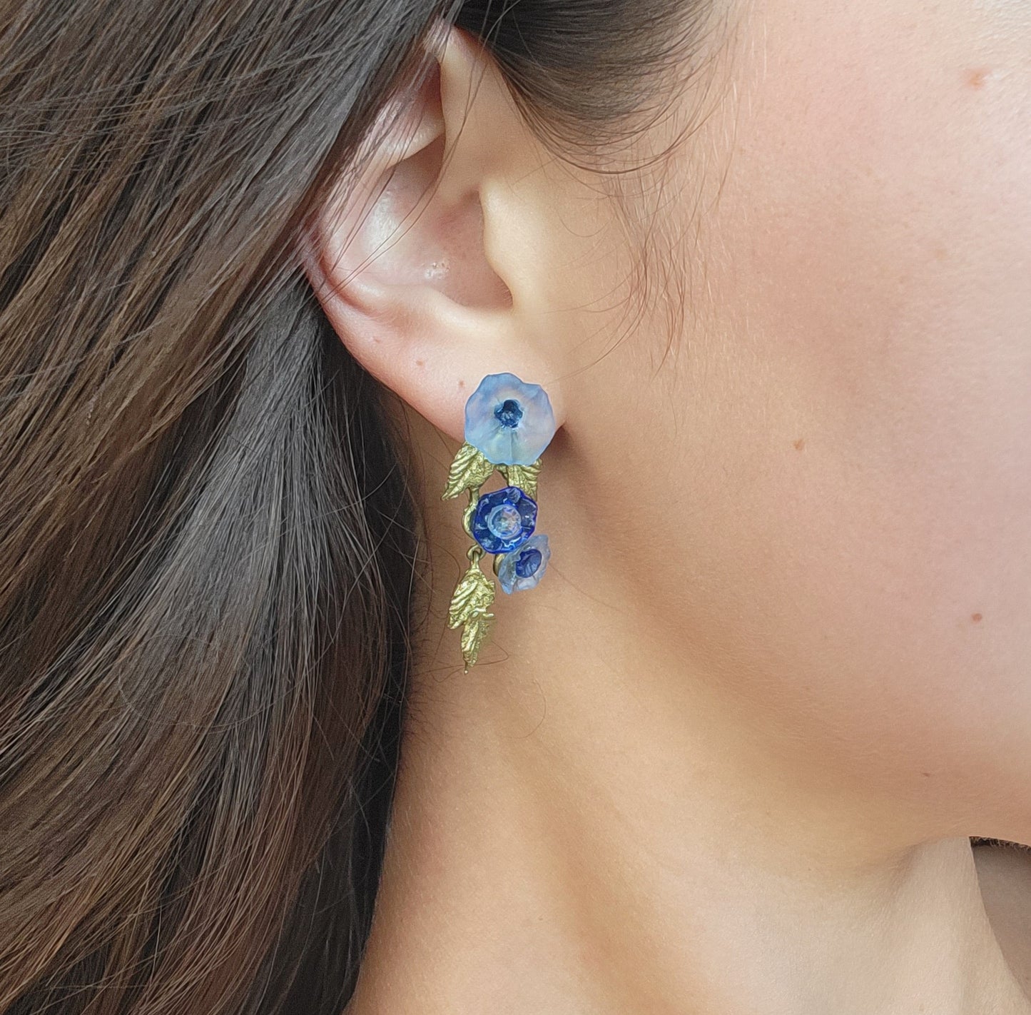 Morning Glory Dangle Post Earrings