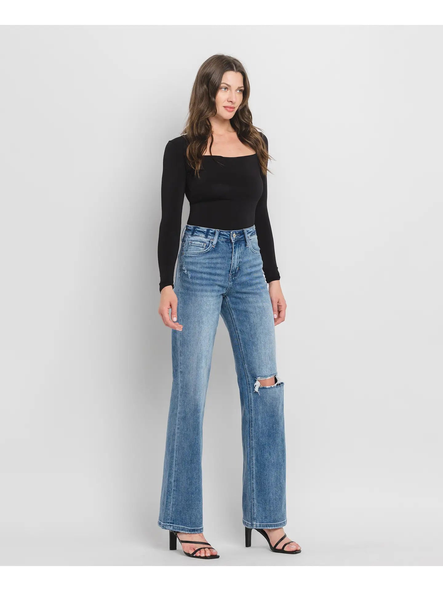 90's Super High Rise Flare Jeans