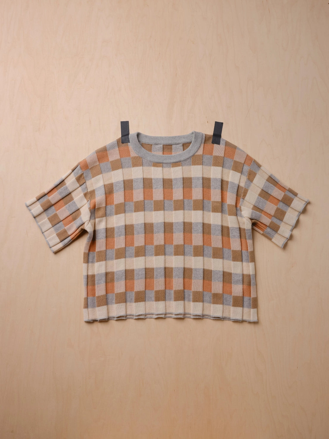 Anni Grid Plaited Tee - Quartz by The Endery