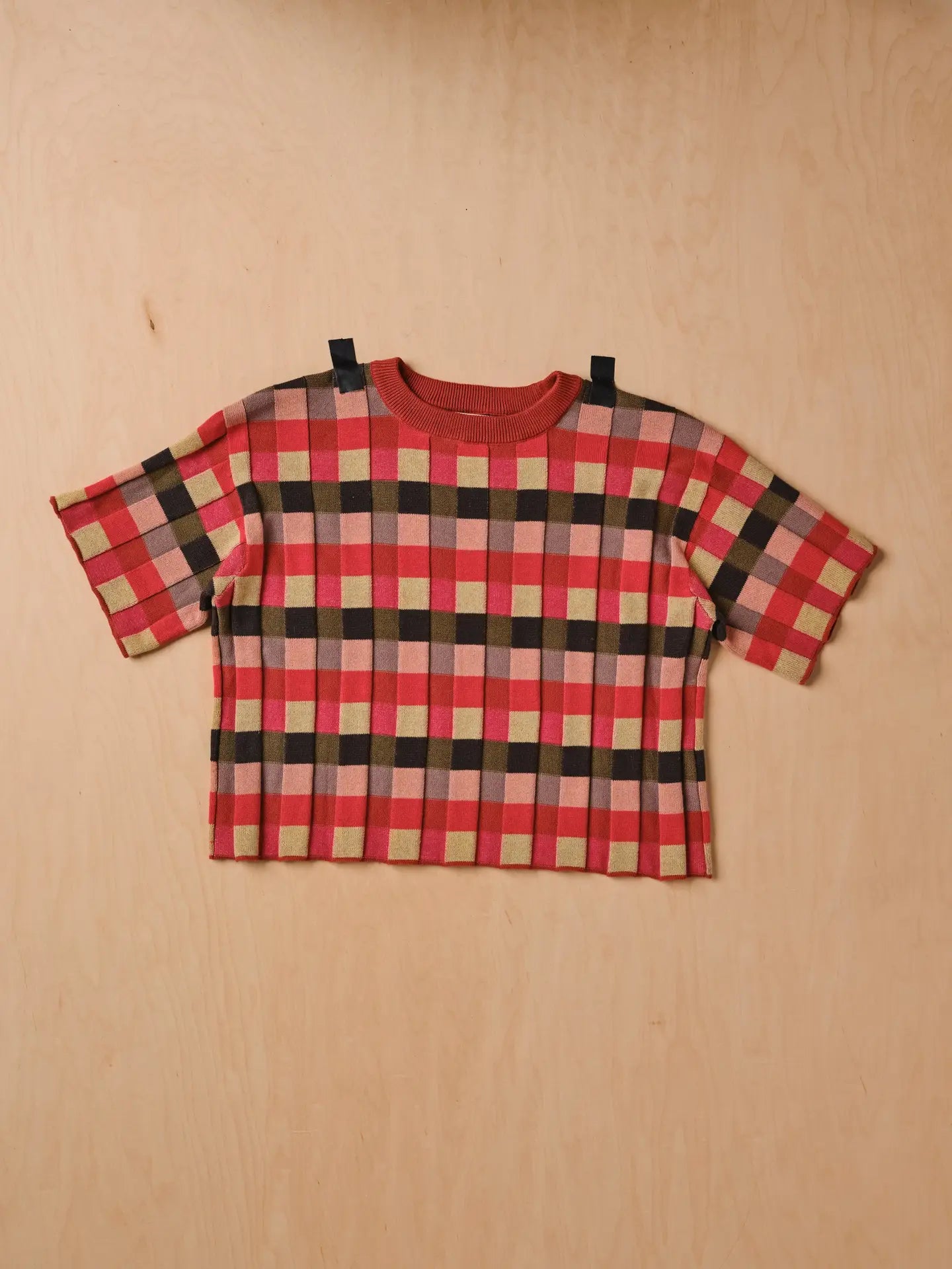 Solar Flare Anni Grid Plaited Sweater Tee