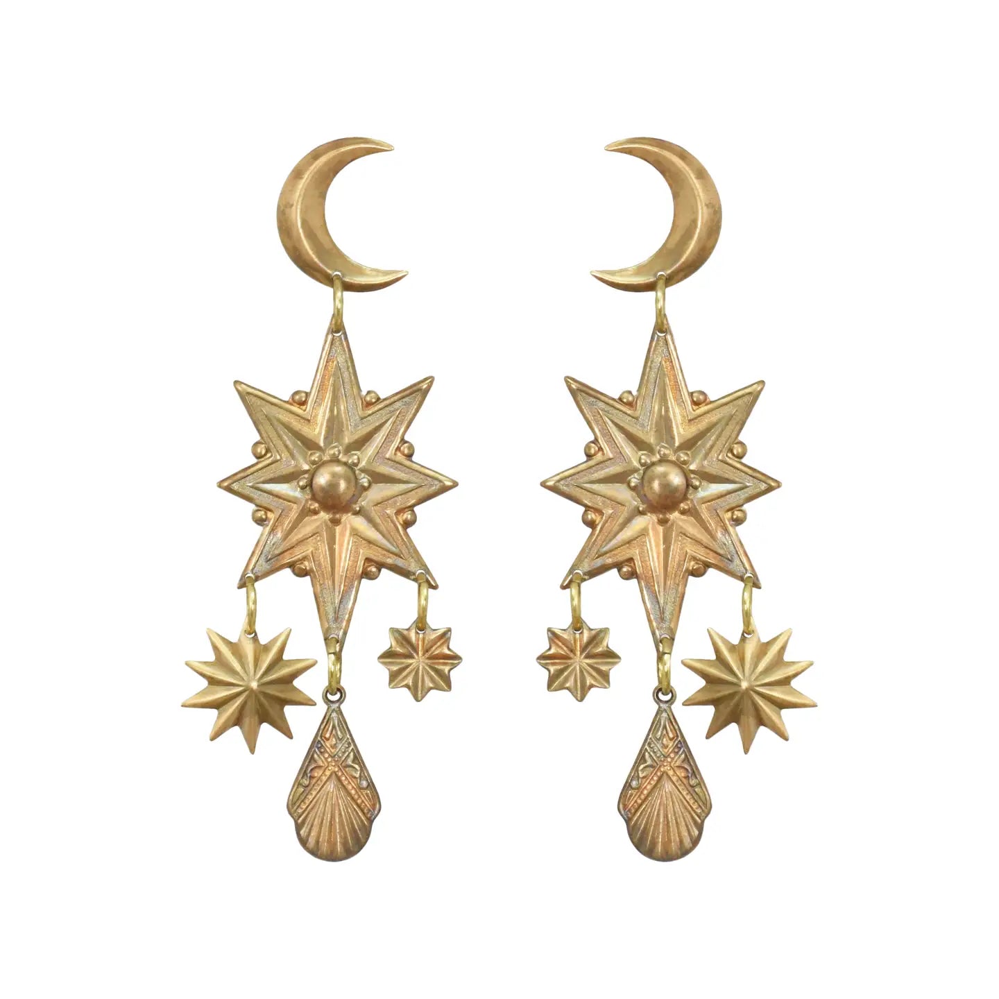 Astronomy Sun Moon + Stars Earrings