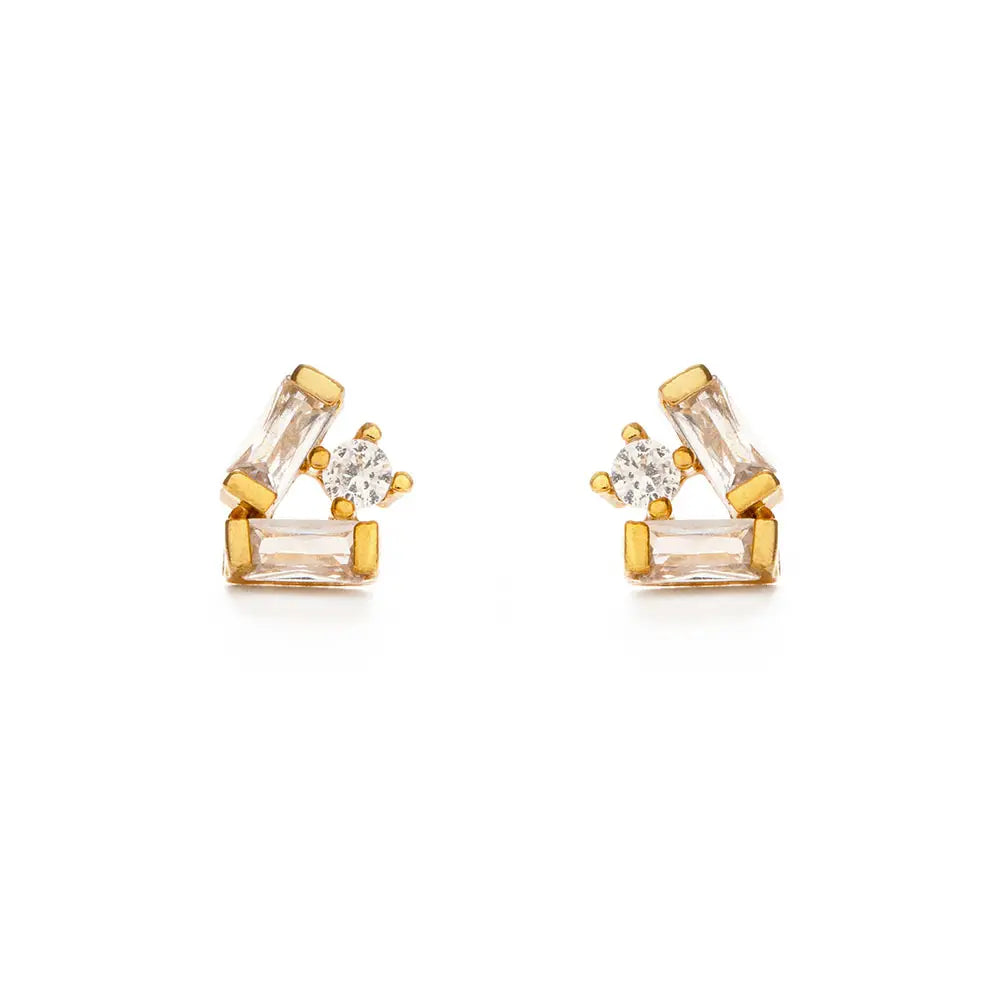 Baguette Crystal Cluster Stud Earrings