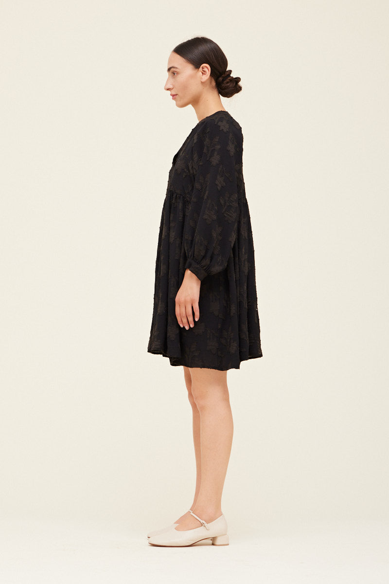 Black Jacquard Mini Dress