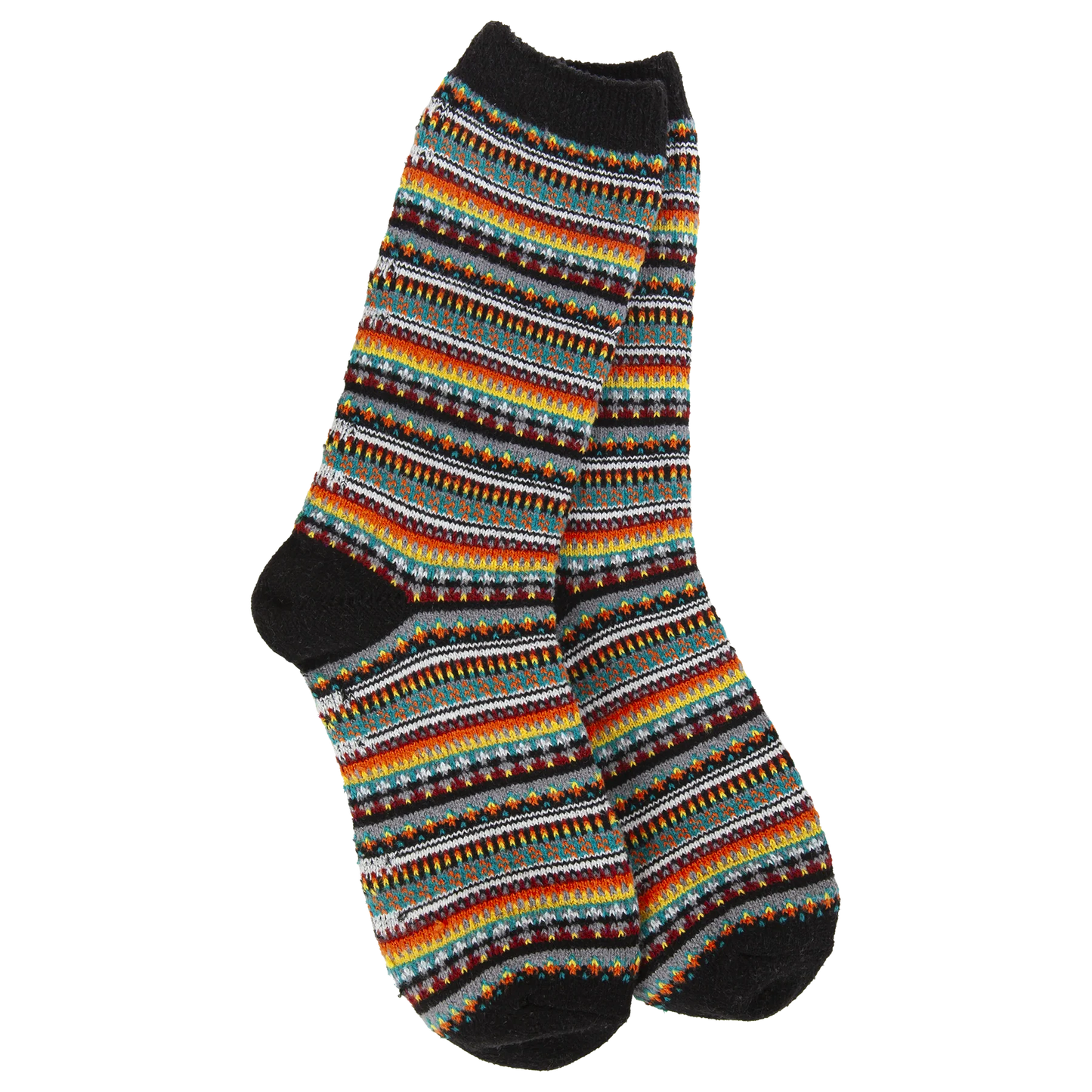 Black Stripe Weekend Fairisle Socks