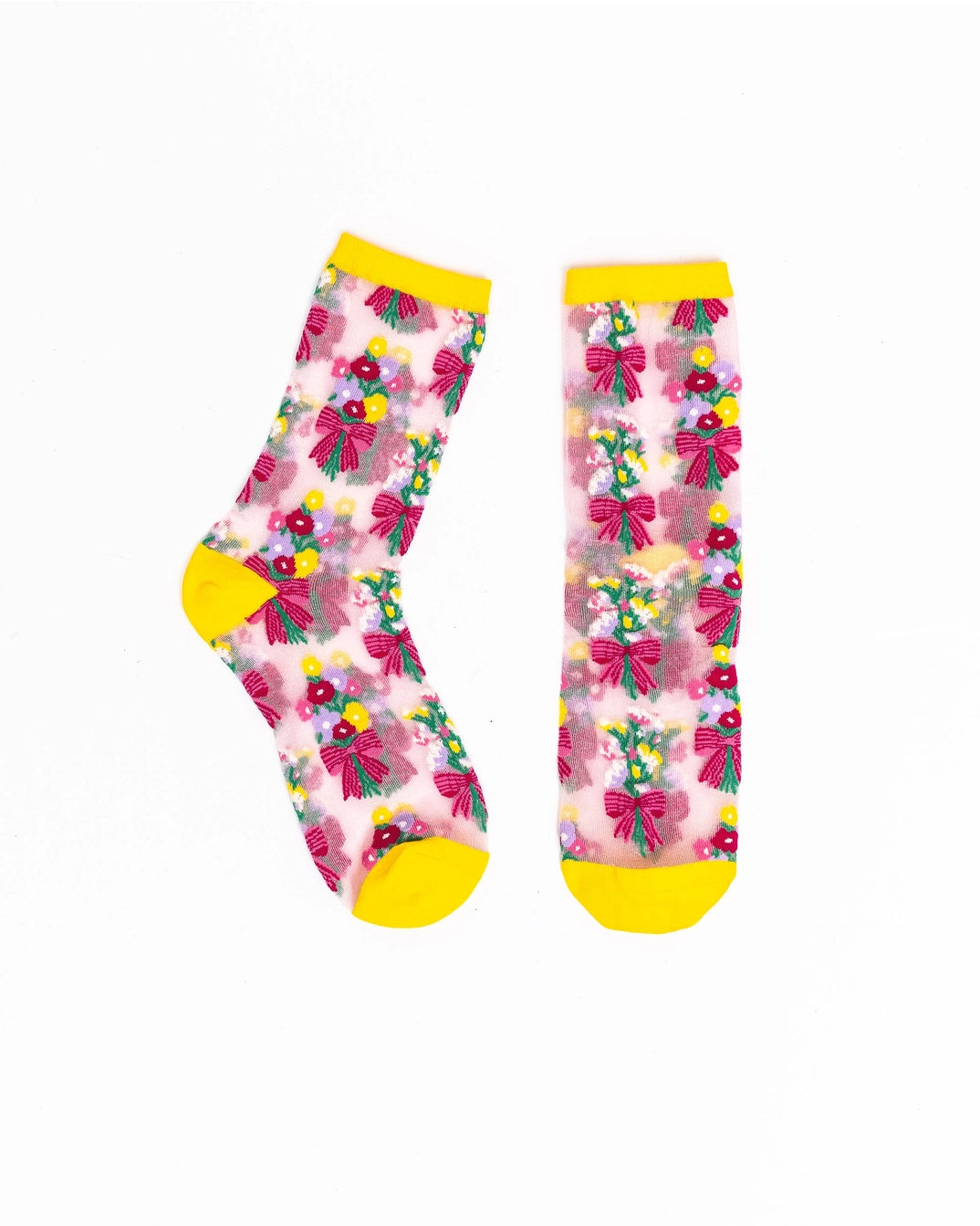 Bouquets All Day Shimmer Sheer Crew Socks