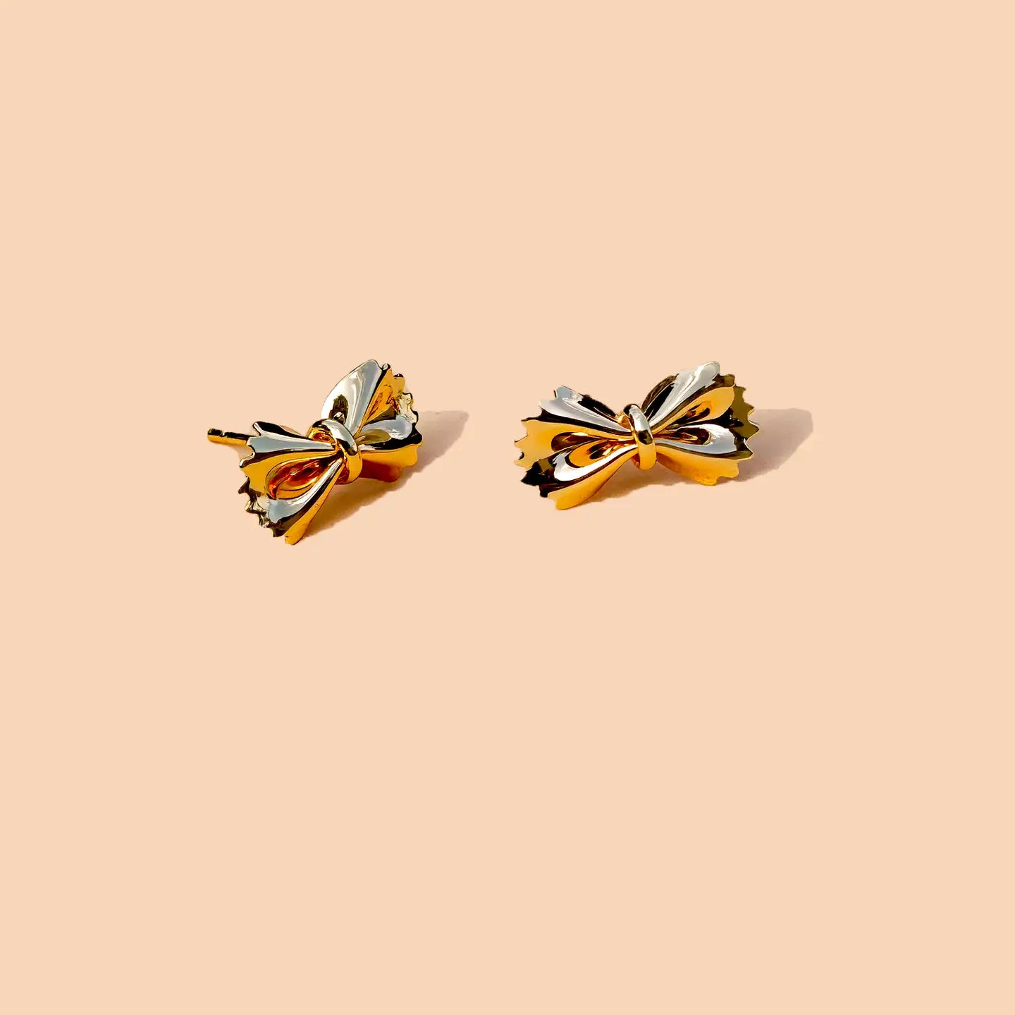 Bow Tie Pasta Studs - 18K Gold Plated