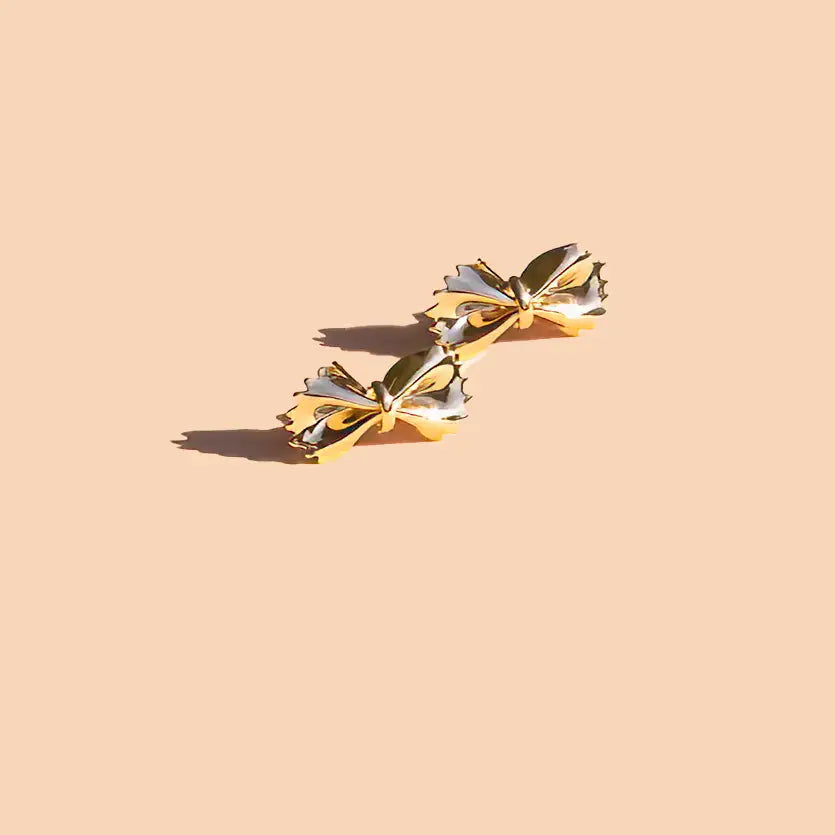 Bow Tie Pasta Studs - 18K Gold Plated