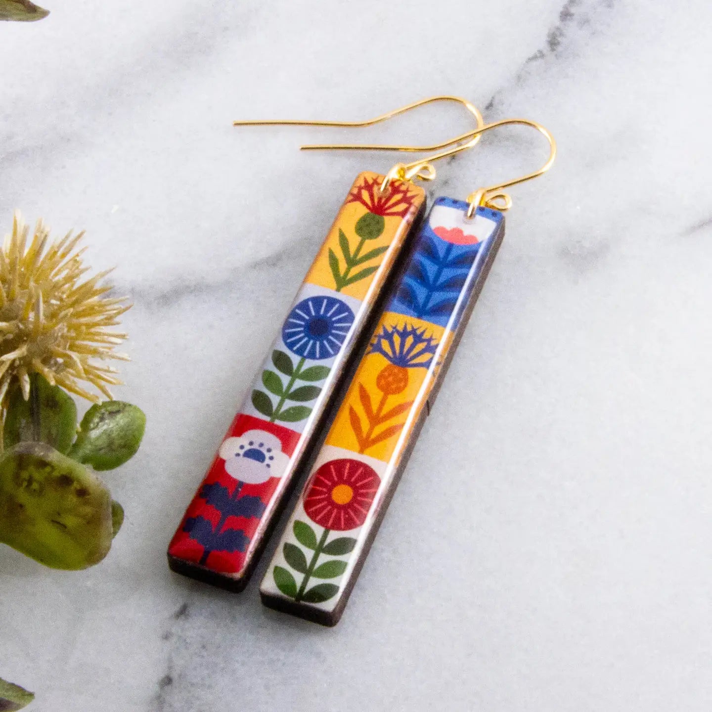 Bright Scandinavian Bar Earrings