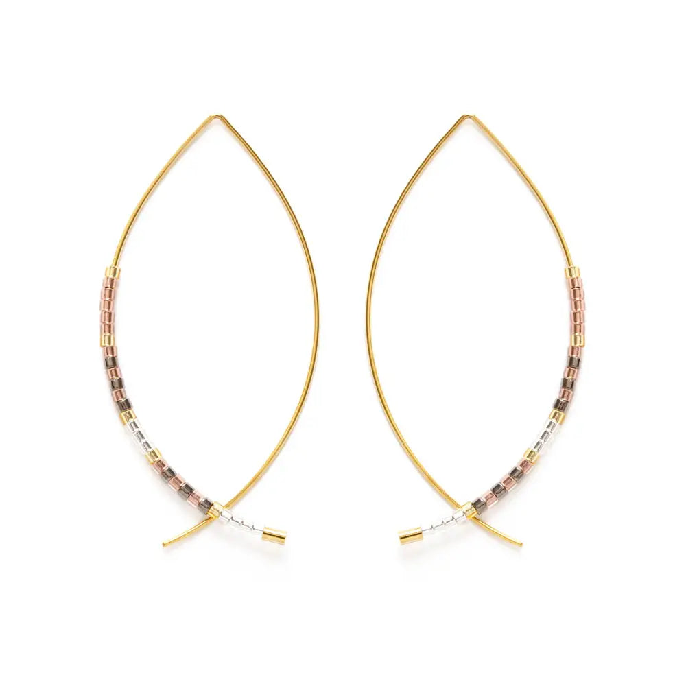 Champagne Marquise Threader Hoops