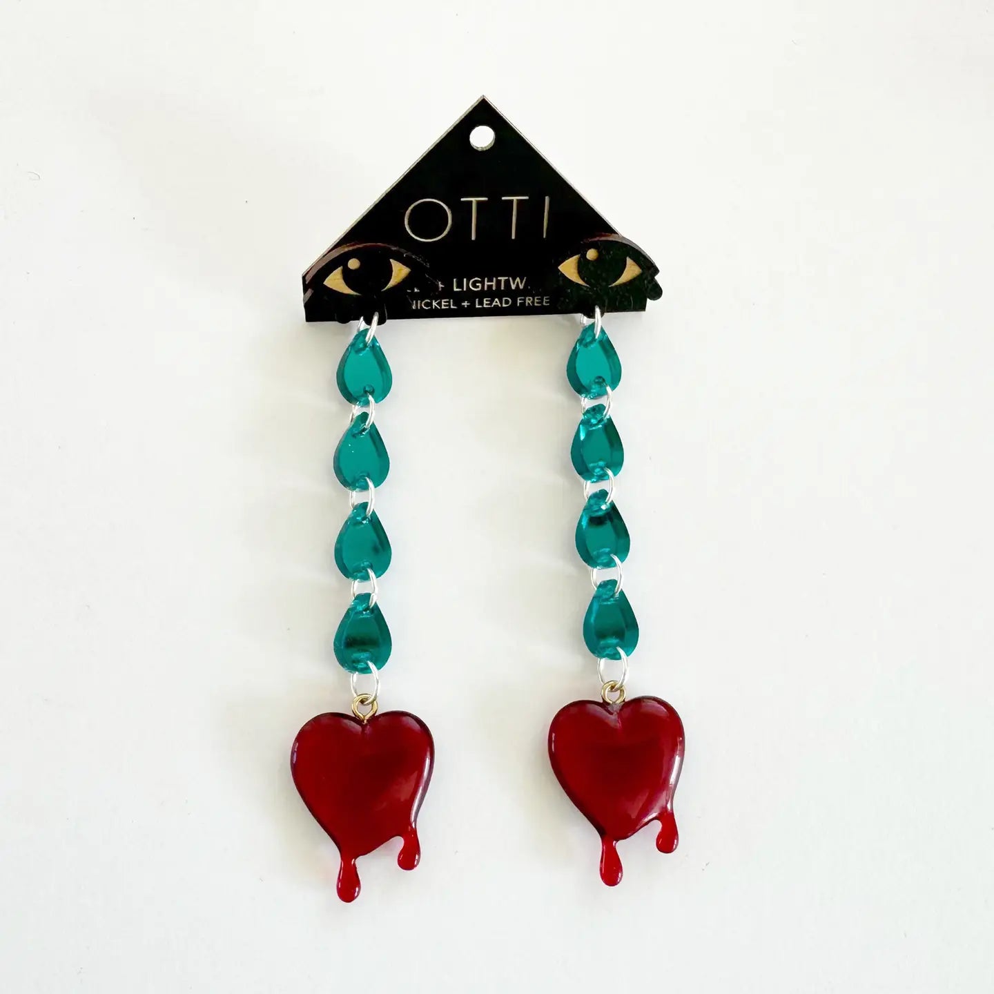 Crying Teardrop Birch + Acrylic Earrings by Otti