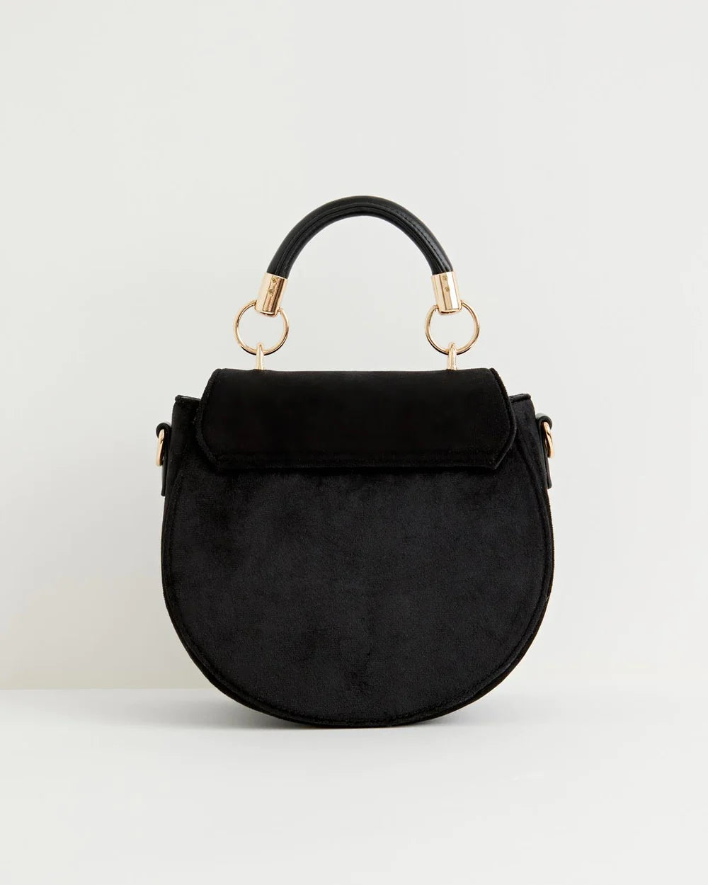Deer & Moon Embroidered Saddle Bag Black Velvet