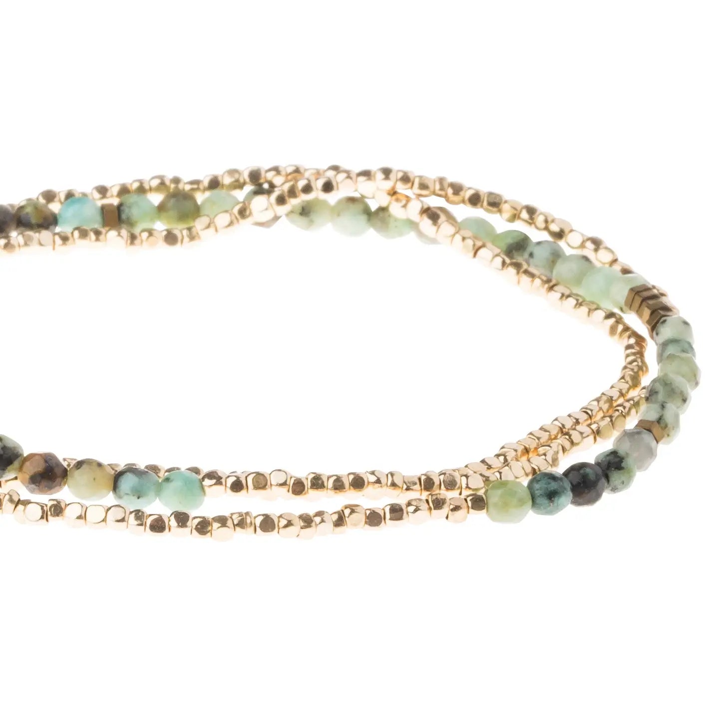 Delicate Stone African Turquoise Wrap Bracelet/Necklace