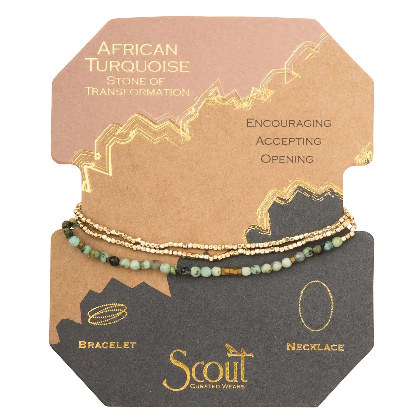 Delicate Stone African Turquoise Wrap Bracelet/Necklace
