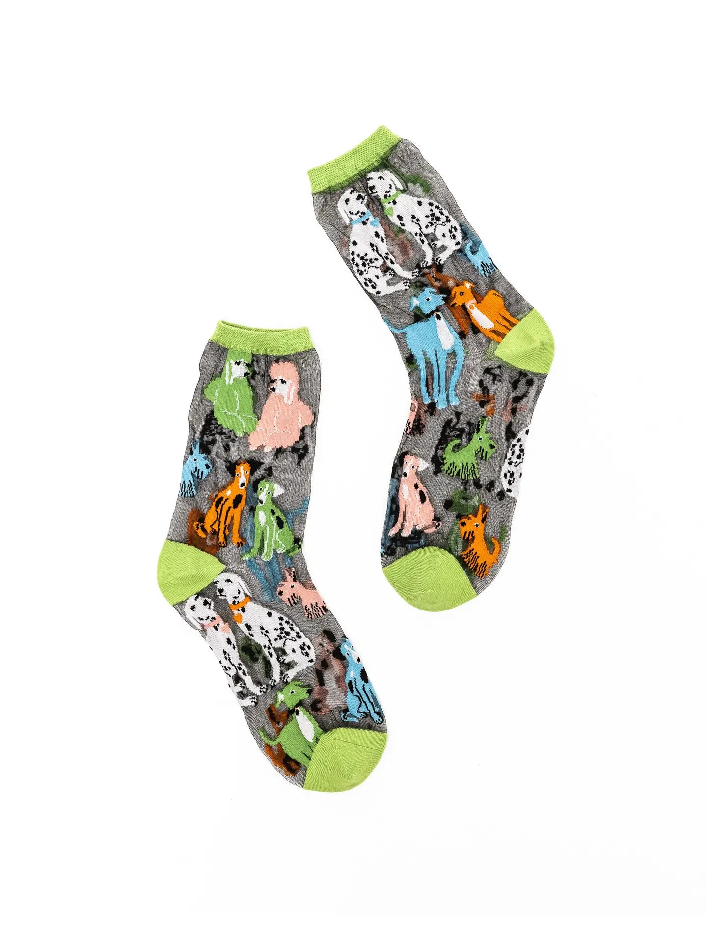 Dopamine Dogs Black Sheer Crew Socks