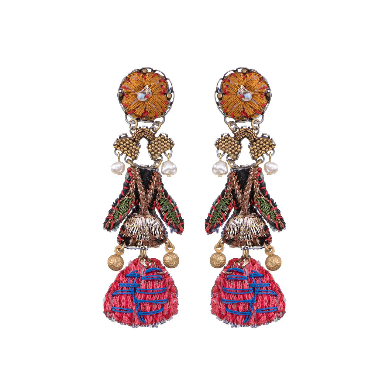 Embroidered Garden Charming Afternoon Earrings