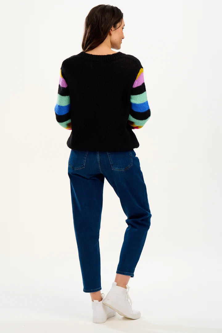 Black Rainbow Sleeve Essie Sweater