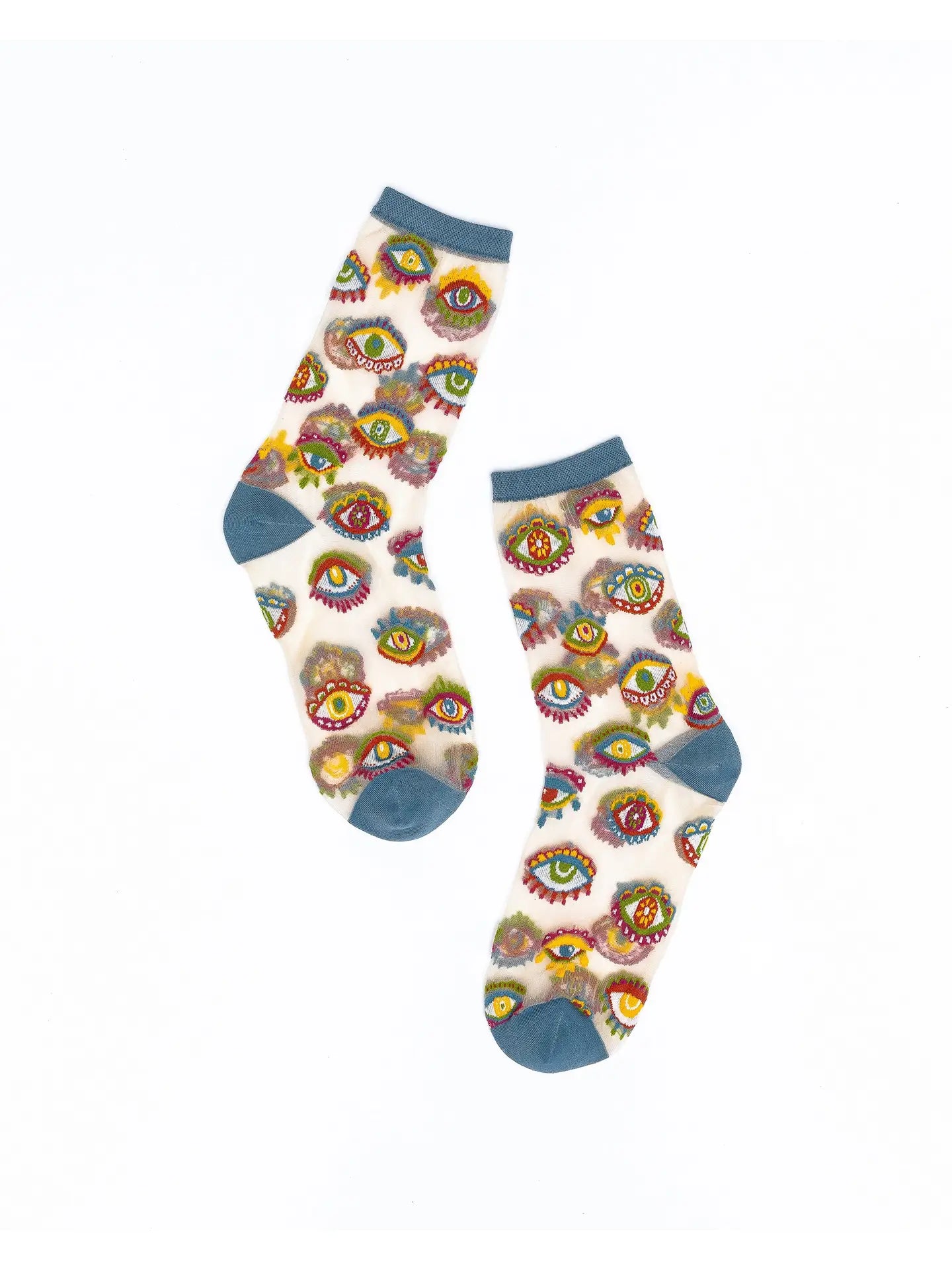 Evil Eye Sheer Crew Socks