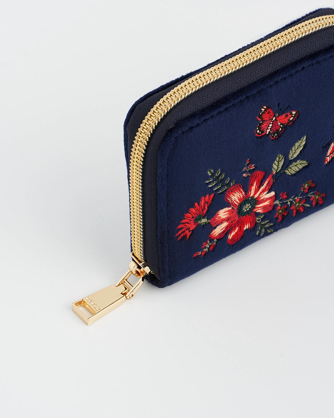 Floral Navy Velvet Wallet by Fable England