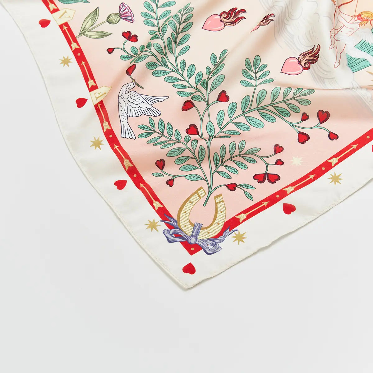 Freya Pink Narrative Square Scarf by Fable England