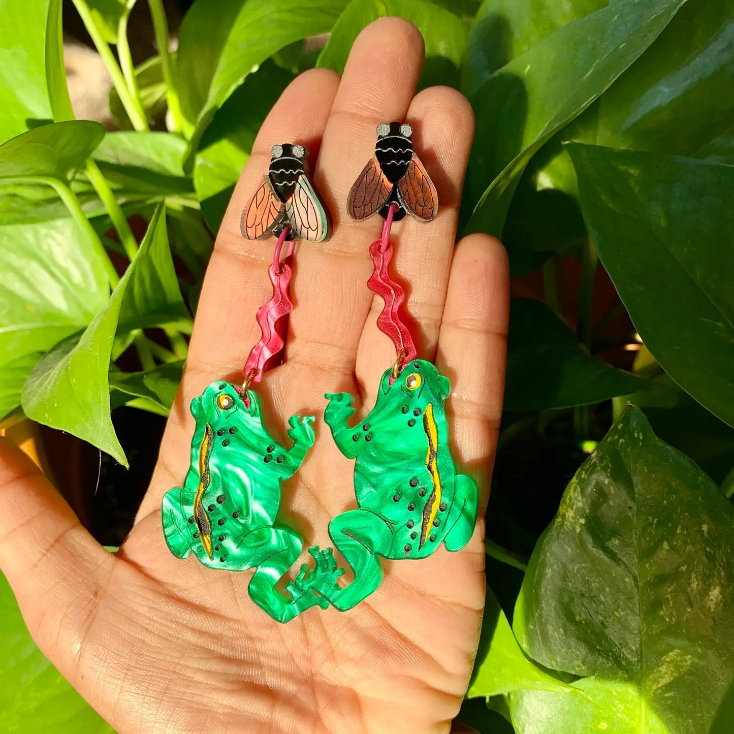 Frog and Fly Earrings