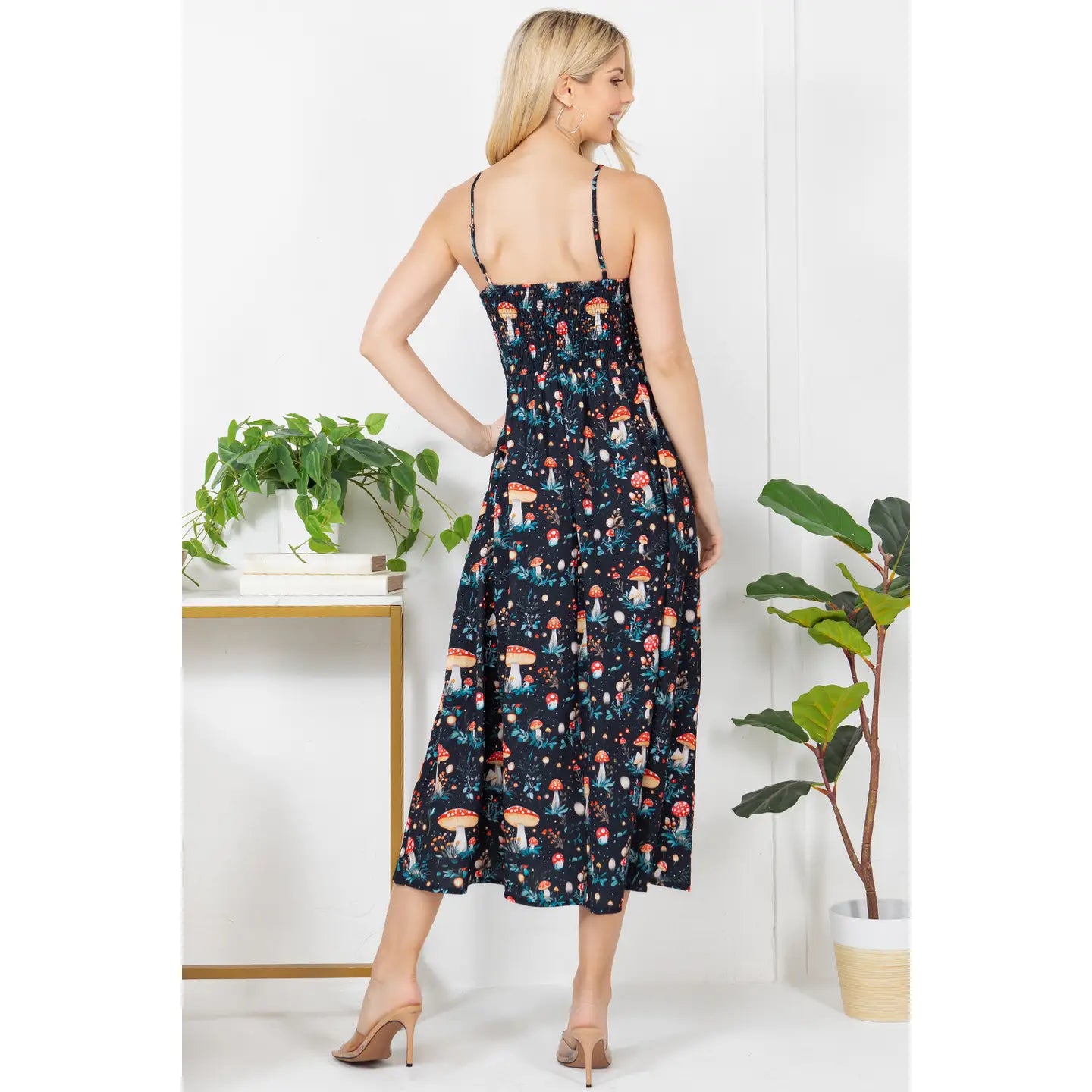 Garden of Mushrooms Cami Midi Dress
