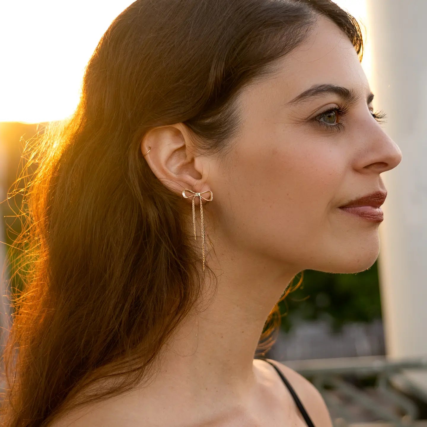 Gold Disco Bow Stud