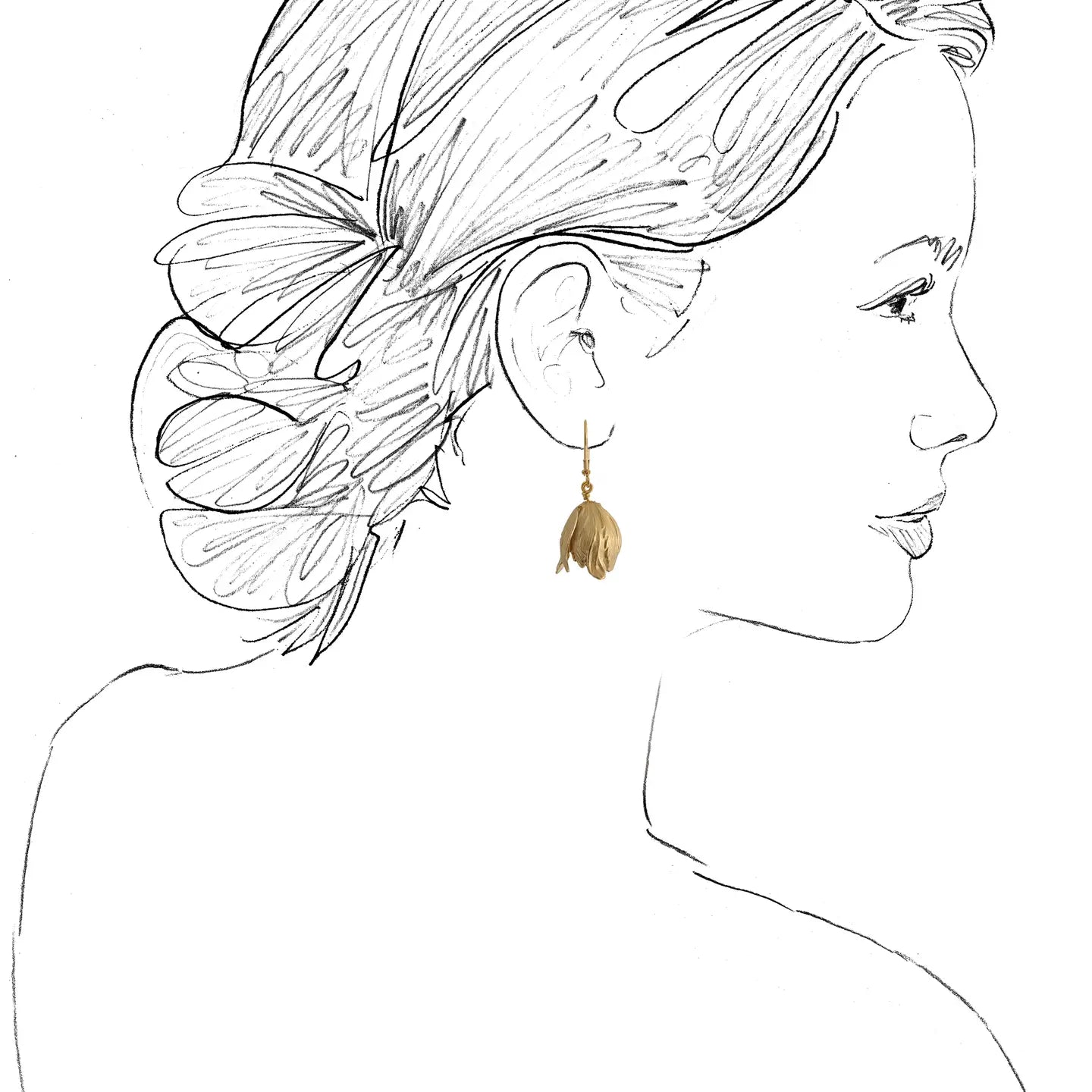 Gold Tulip Earrings