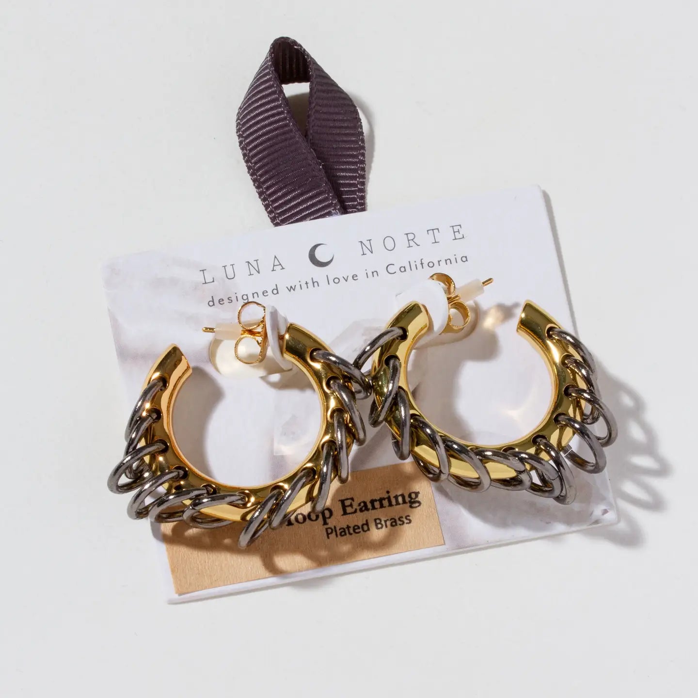 Golden Eclipse Vertebrae Hoop Earring