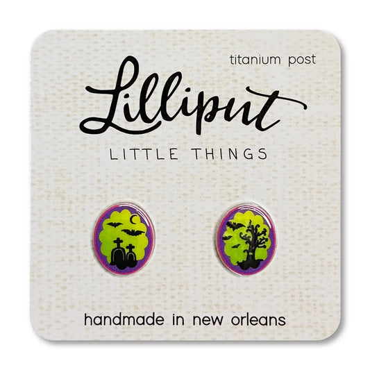 Graveyard Cameo Earrings