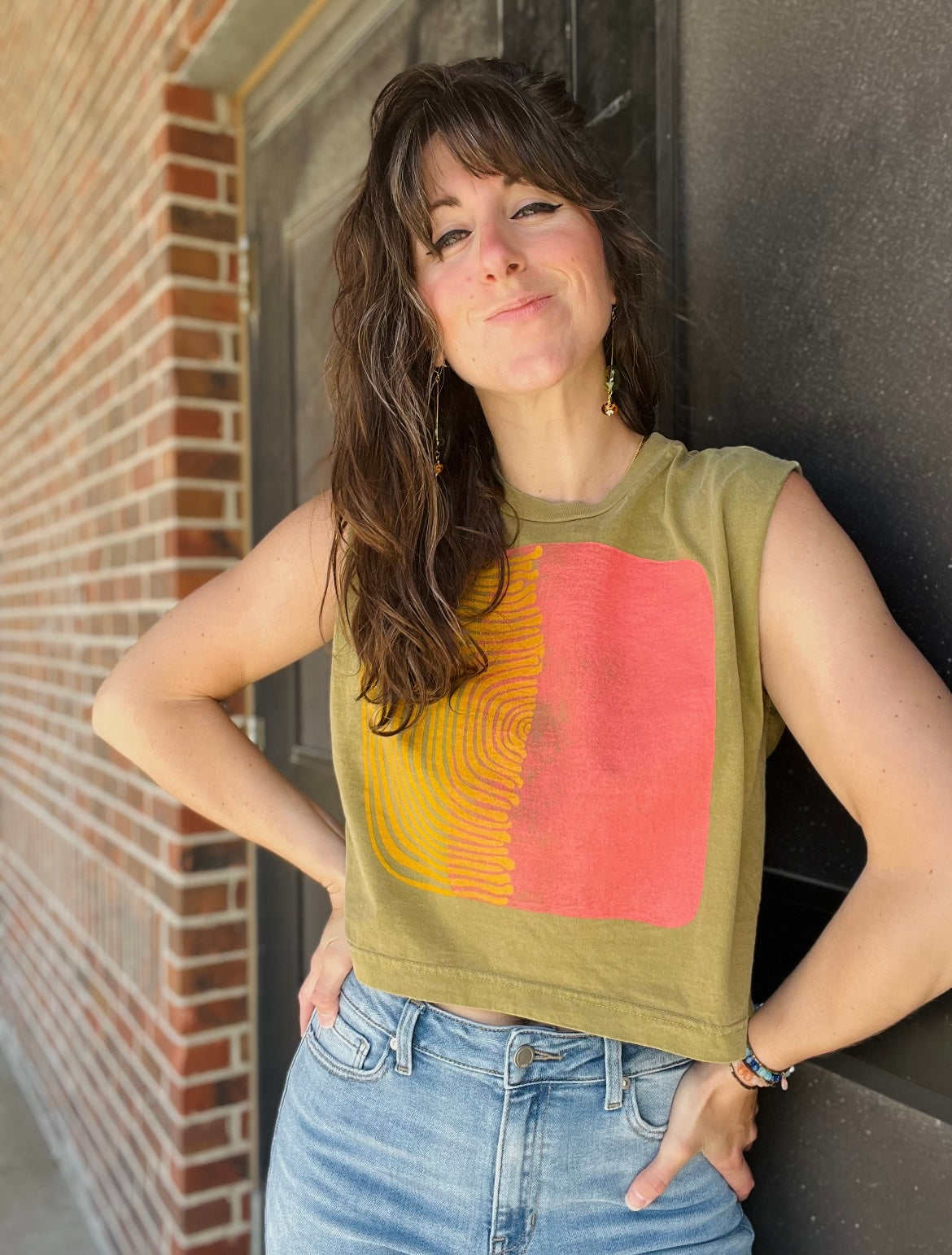 Off Green Two Parts Heavyweight Muscle Tee