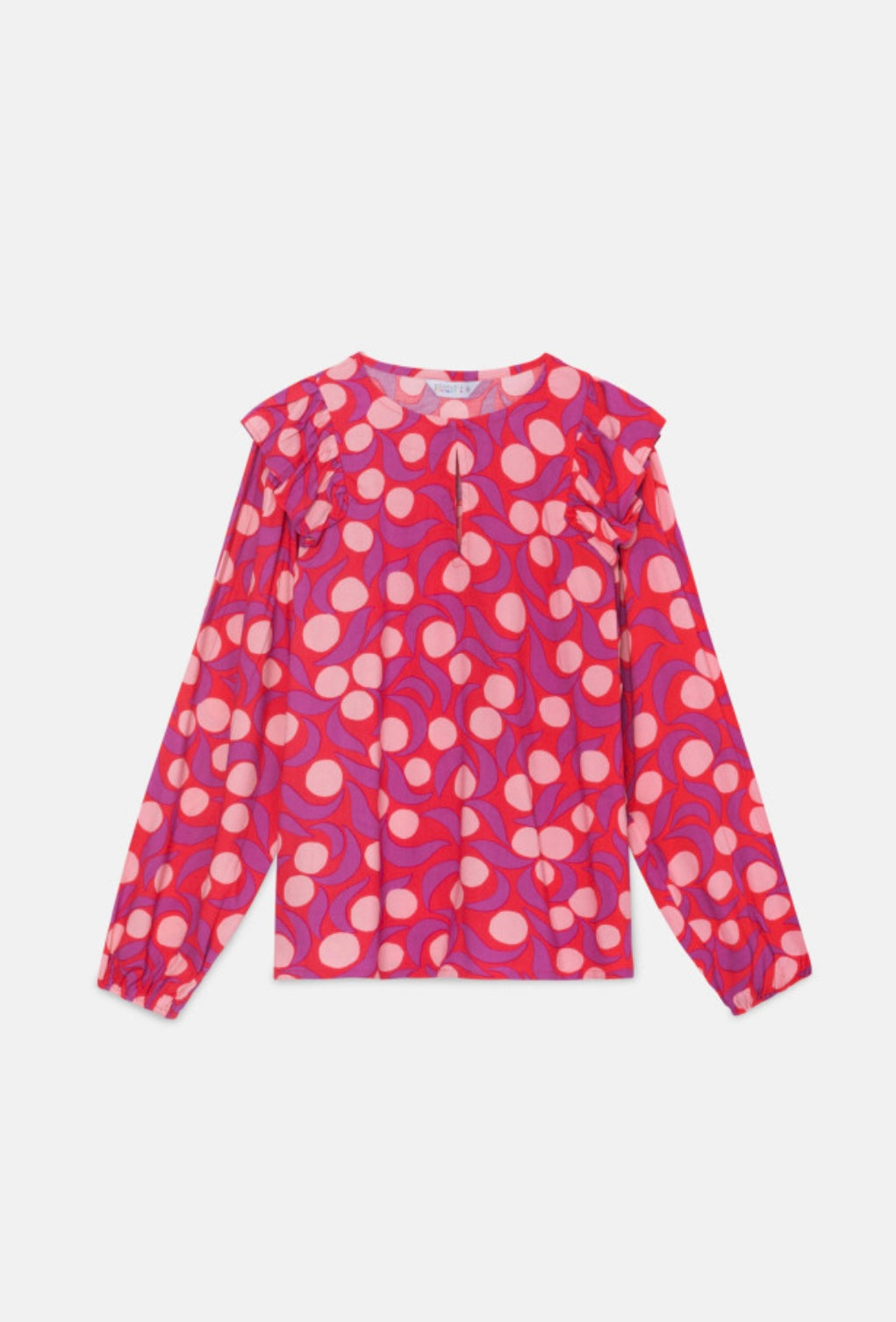 Red & Pink Fantasy Print Blouse