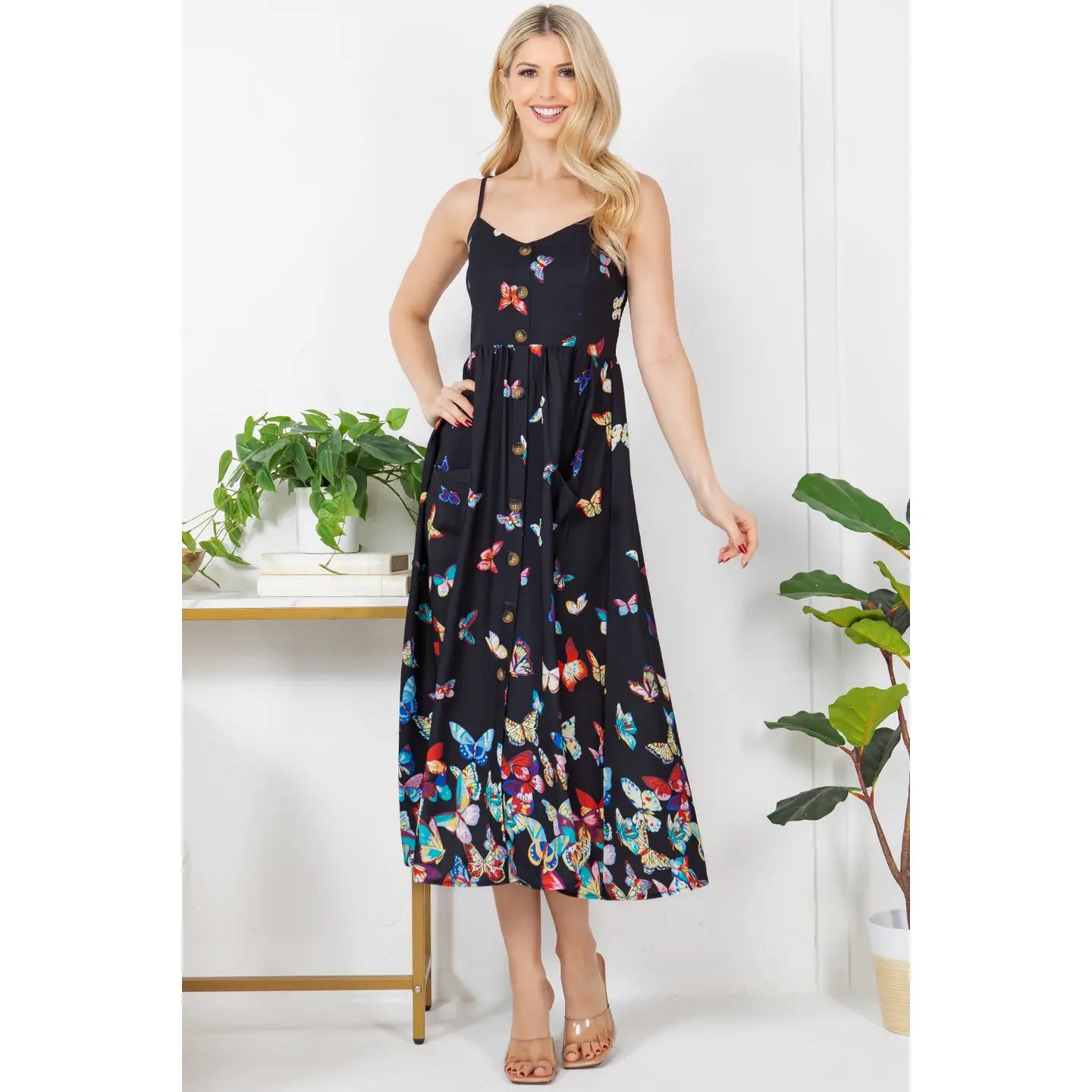 Kaleidoscope of Butterflies Midi Cami Dress