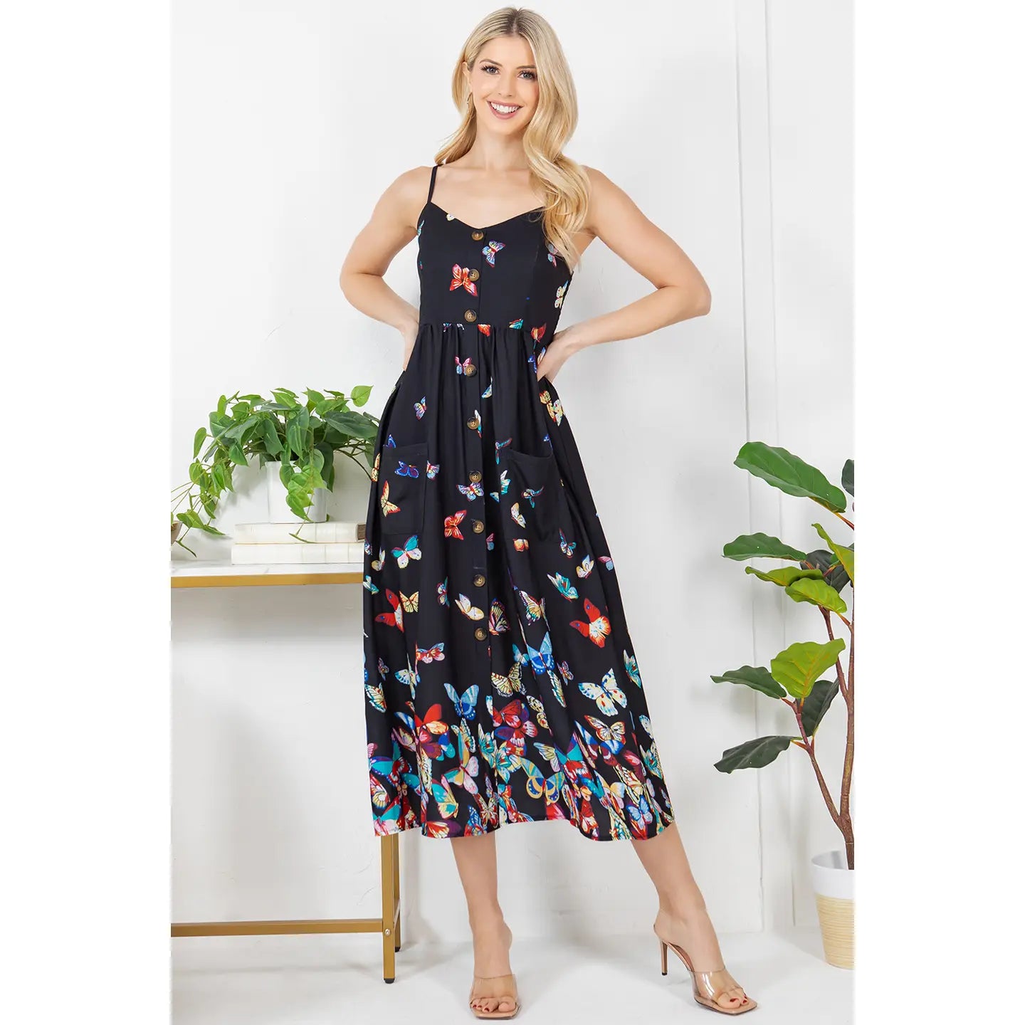Kaleidoscope of Butterflies Midi Cami Dress