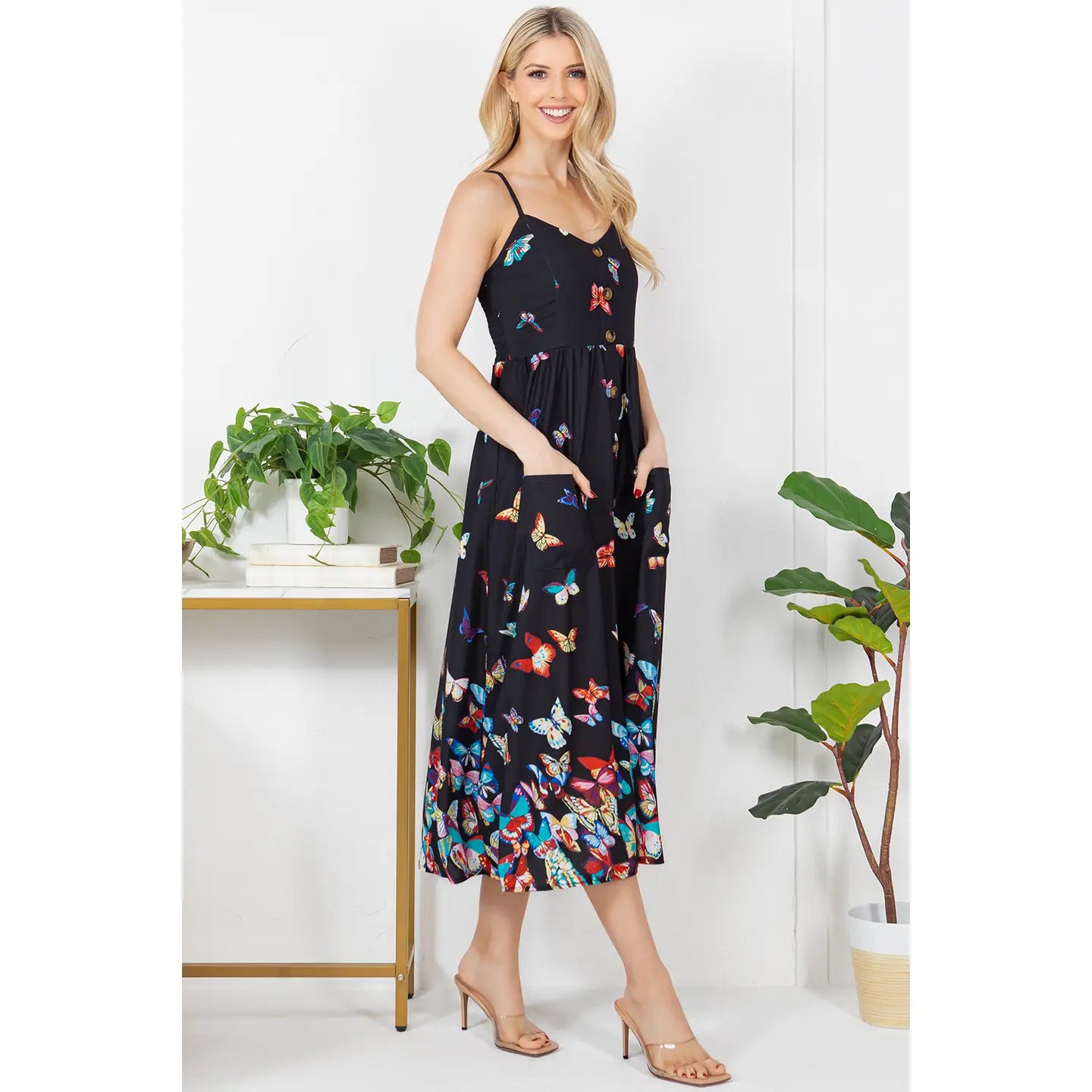 Kaleidoscope of Butterflies Midi Cami Dress