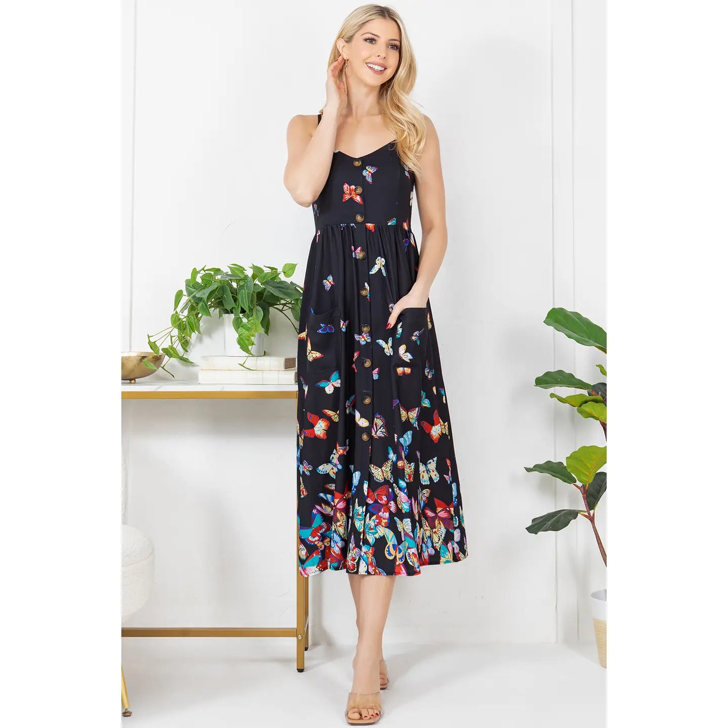 Kaleidoscope of Butterflies Midi Cami Dress