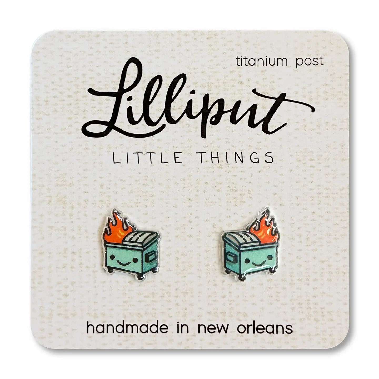 Kawaii Dumpster Fire Earrings