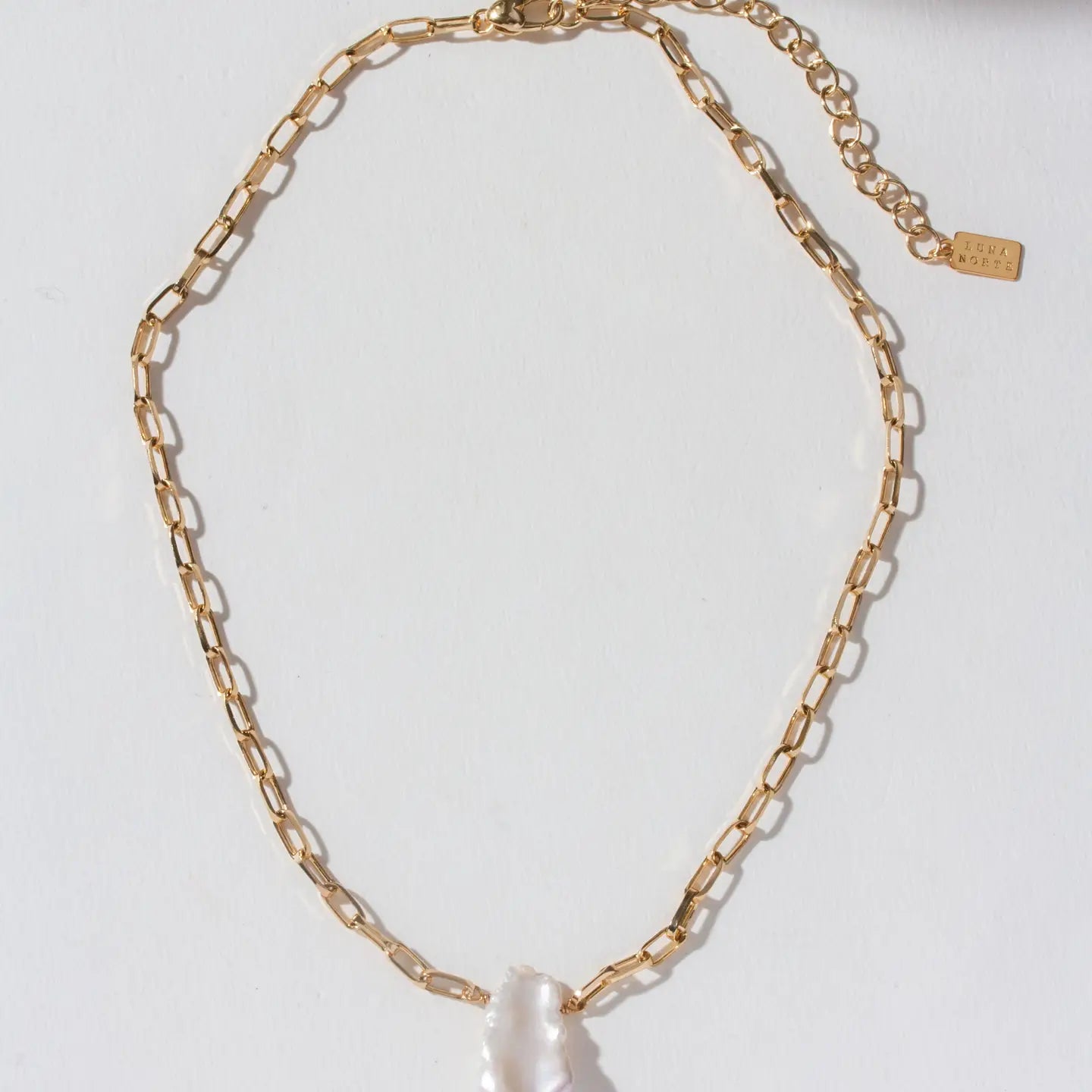 Keishi Pearl Paperclip Chain Necklace