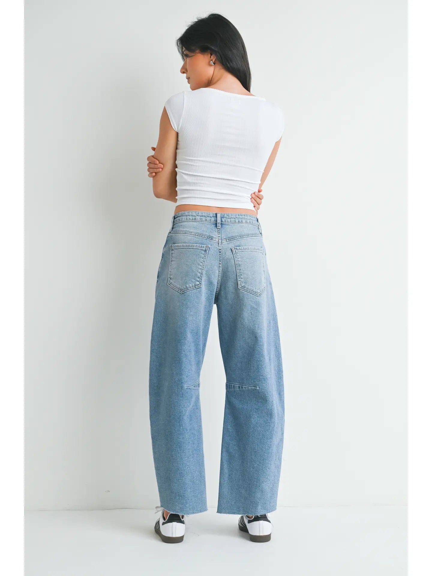 Light Wash Barrel Jeans
