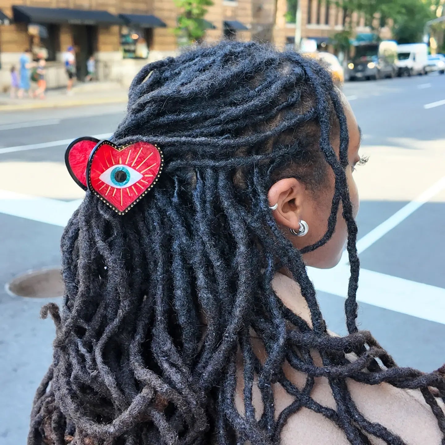 Lucky Eye Heart Hair Claw Clip