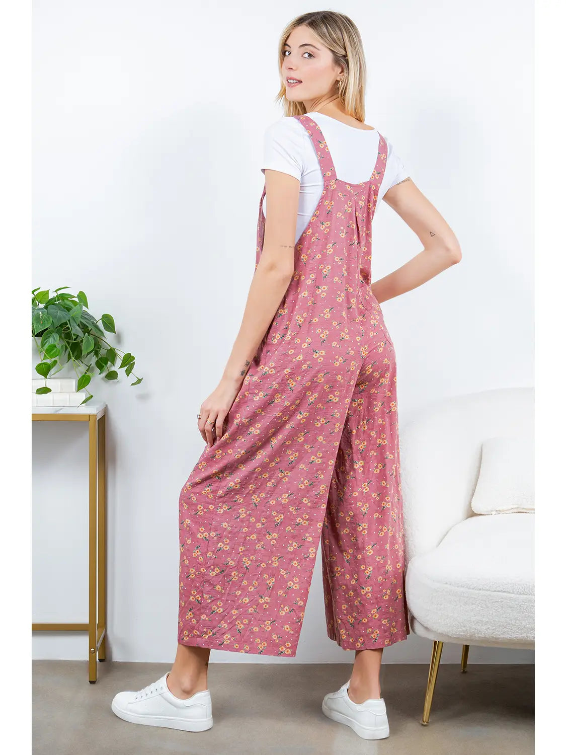 Mauve Floral Overalls