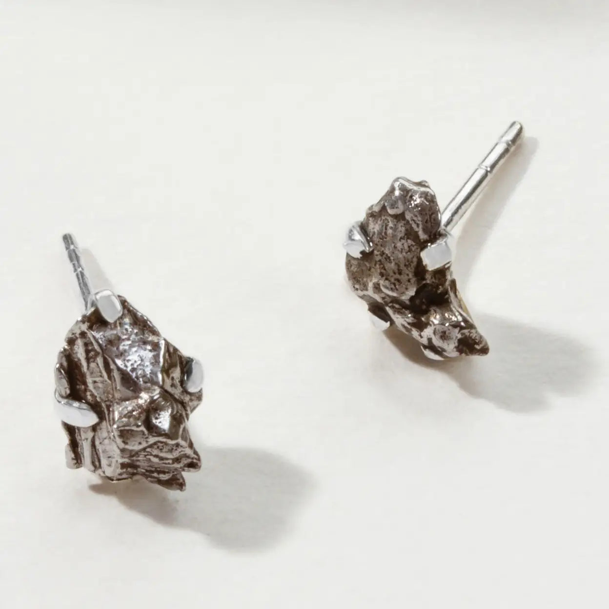 Meteorite Sterling Silver Post Earrings by Luna Norte