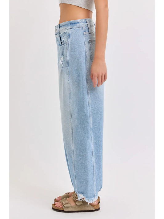 Mid Waisted Barrel Leg with Side Panels