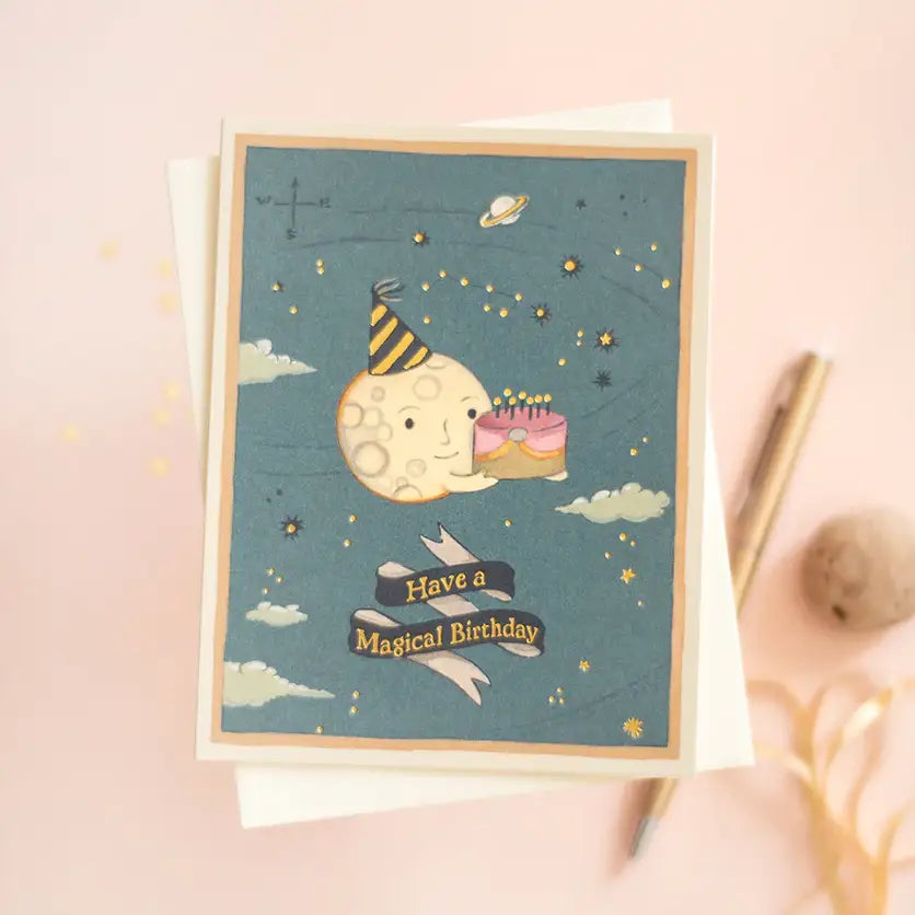 Moon Cake Birthday Greeting Card