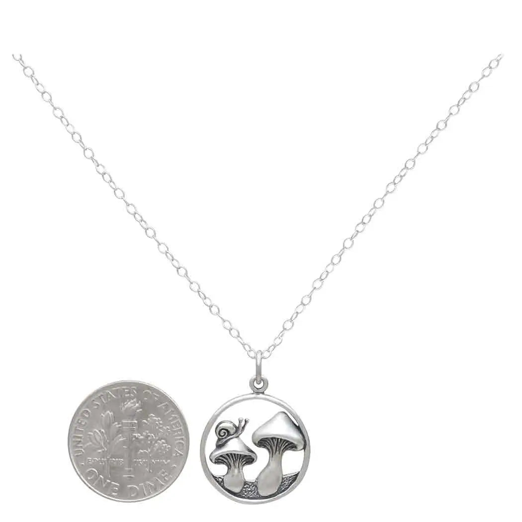Mushroom & Snail Necklace