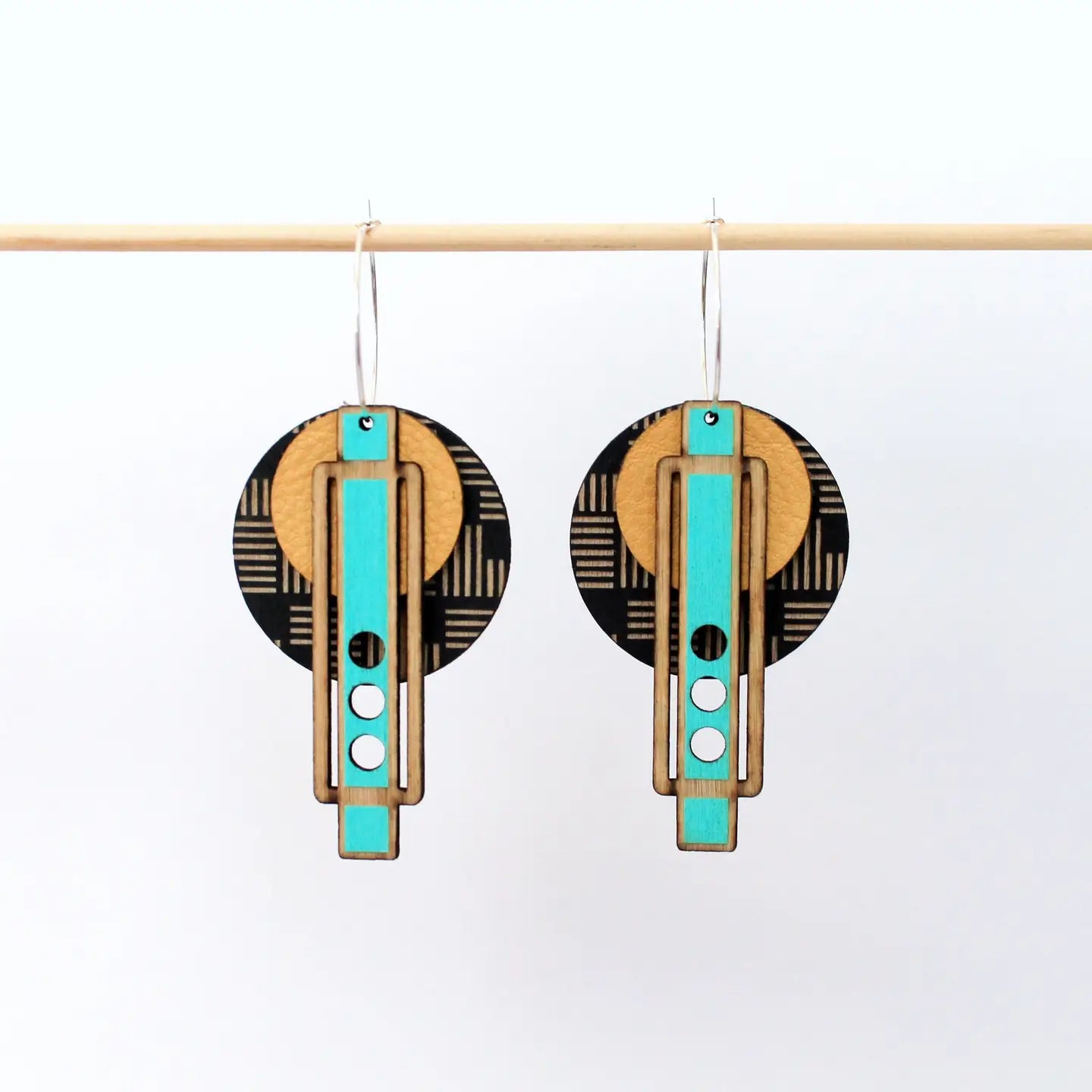 Mustard + Turquoise Wright Geo Earrings by Otti