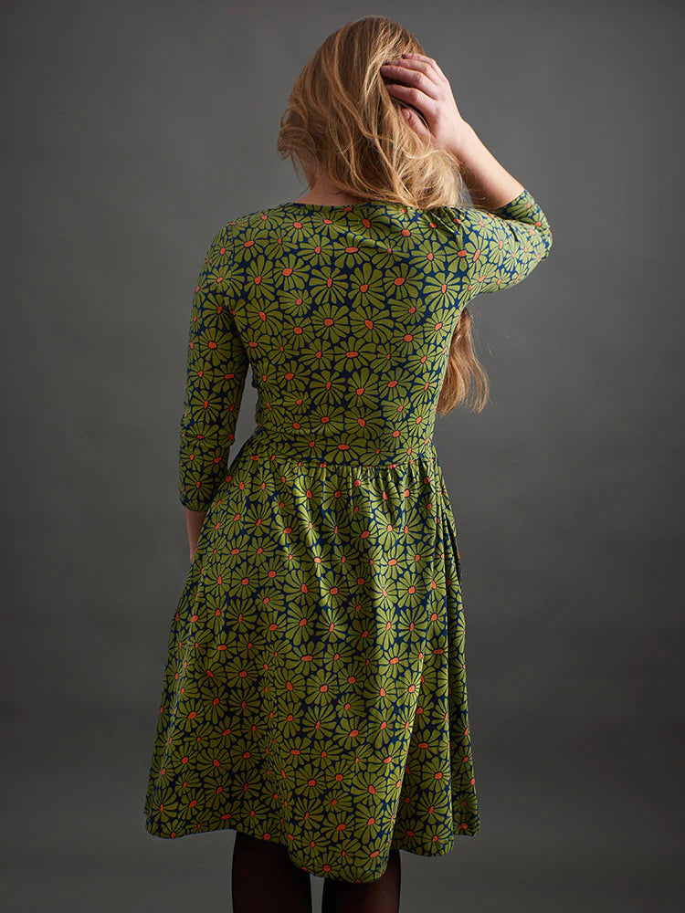 Olive Floral Callie Dress