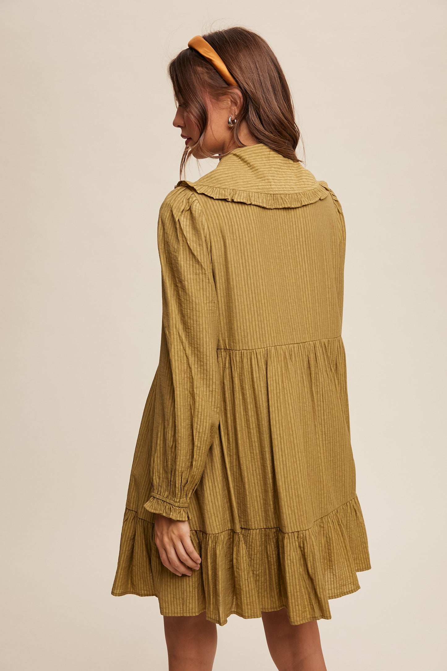 Olive Peterpan Collar Babydoll Dress