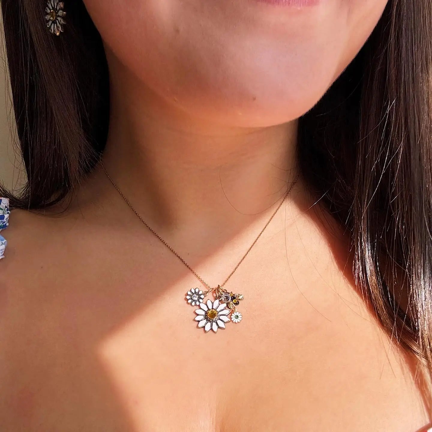 Oopsy Daisy Crystal Jumble Charm Necklace