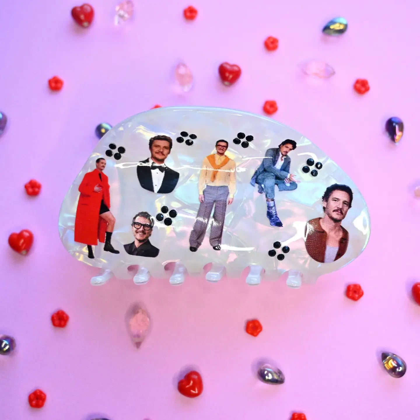 Pedro Pascal Collage Hair Claw